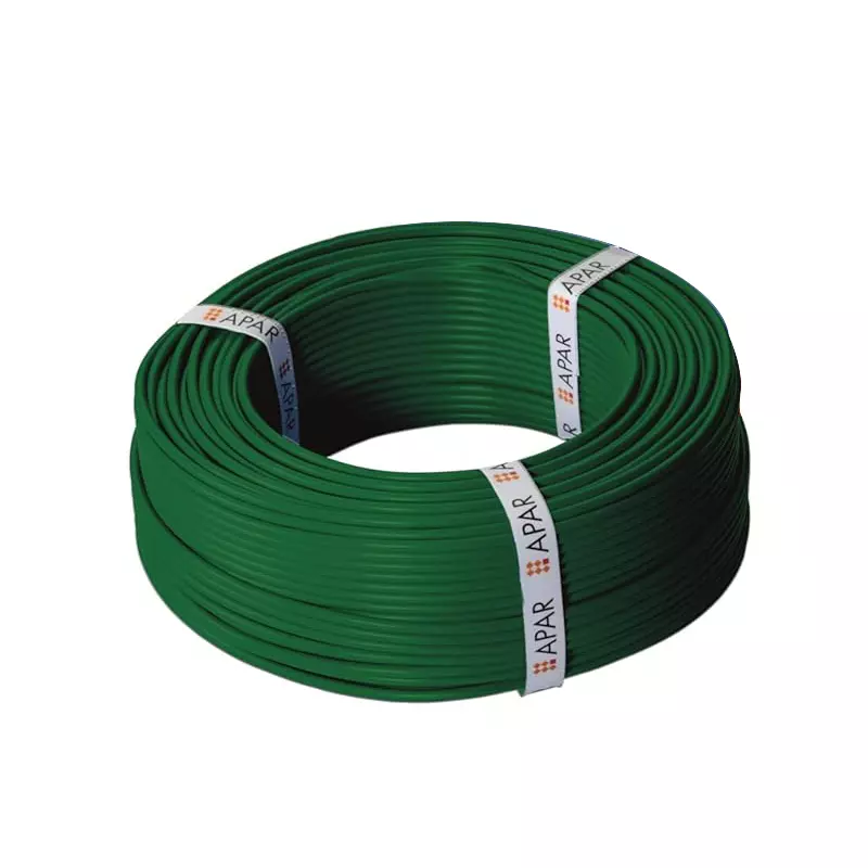 Apar Anushakti Industrial Cable FR-LSH PVC 10 Sq. mm 1 Core Green 180 m