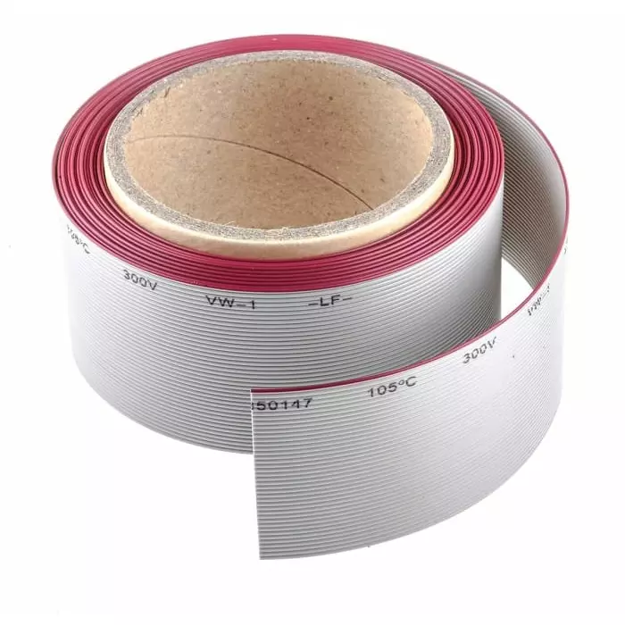 RS PRO Ribbon Cable 1.27 mm 40 Way Flat Grey Sheath 50.8 mm Width 5 m Length, 2899975