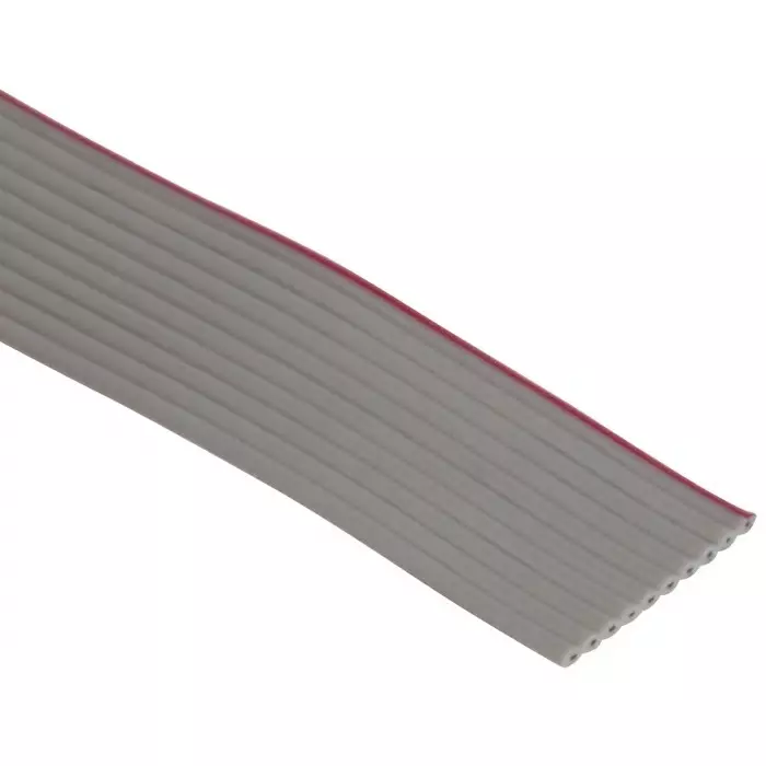 RS PRO Ribbon Cable 1.27 mm 10 Way Flat Grey Sheath 12.7 mm Width 5 m Length, 2899846