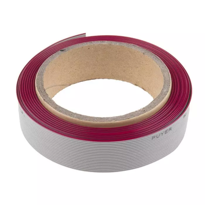 RS PRO Ribbon Cable 1.27 mm 20 Way Flat Grey Sheath 25.4 mm Width 5 m Length, 2899896