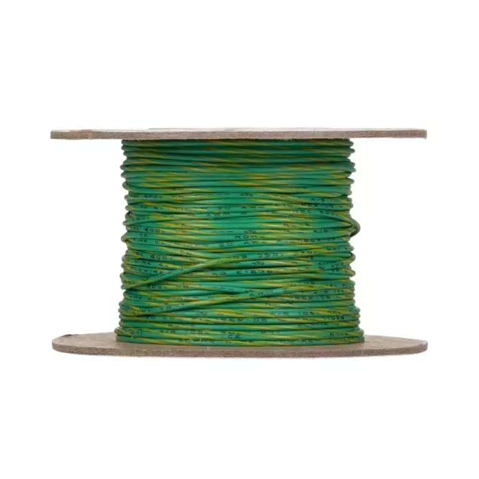 Alpha Wire Ecogen Single Core Hook Up Wire 0.52 mm² Green & Yellow 30 m Length, 6714 GY005