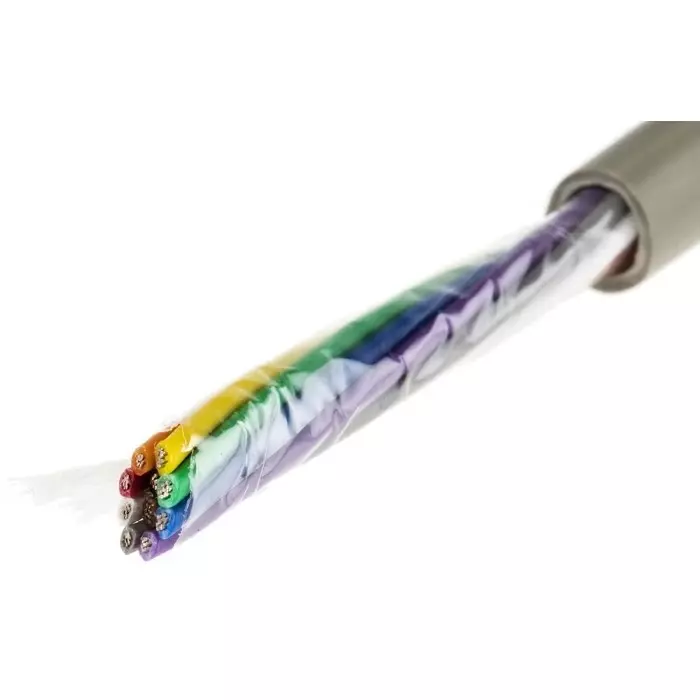 Alpha Wire Data Cable 10 Core 0.23 mm² Area Grey 50 m Length, B953101 GE321