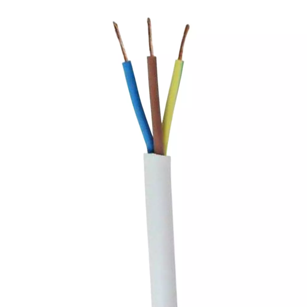 Tickson Round Multicore Cable 1 sq mm 3 Core White (Roll of 90 m)