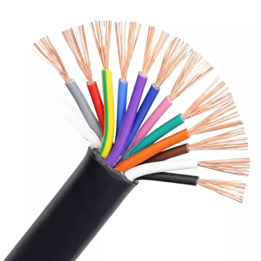Polytex 1 Sq mm Shielded Flexible Cable 12 Core PVC Insulated 100 m Cable Length Black Copper & Aluminium, (Pack of 10 Rolls)