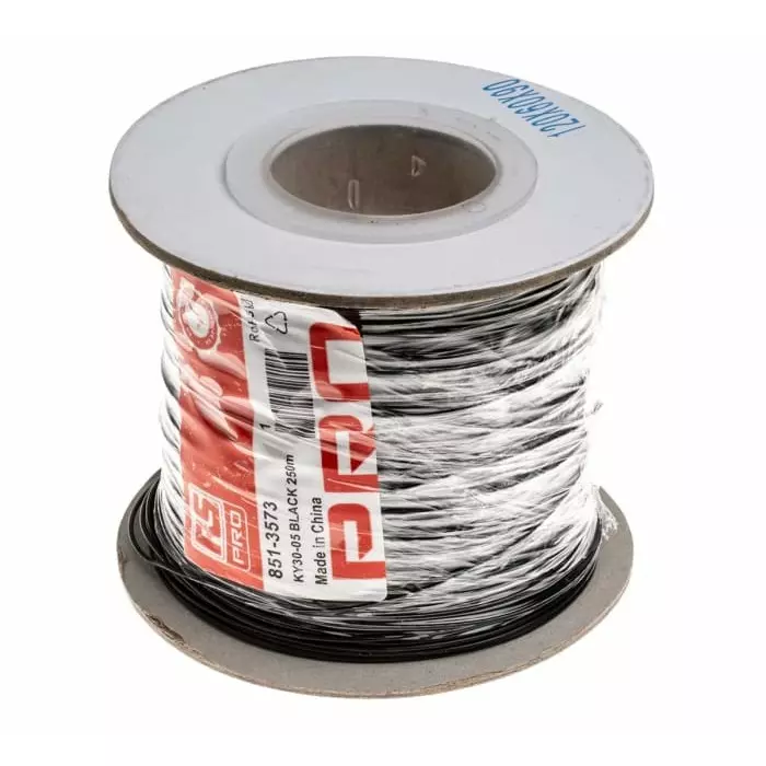 RS PRO 8513573 0.34 mm² Single Core Hook Up Wire Black 250 m