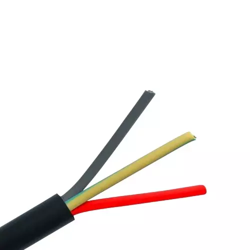 Polytex 0.5 Sq mm Shielded Flexible Cable 3 Core PVC Insulated 100 m Cable Length Black Copper & Aluminium, (Pack of 10 Rolls)