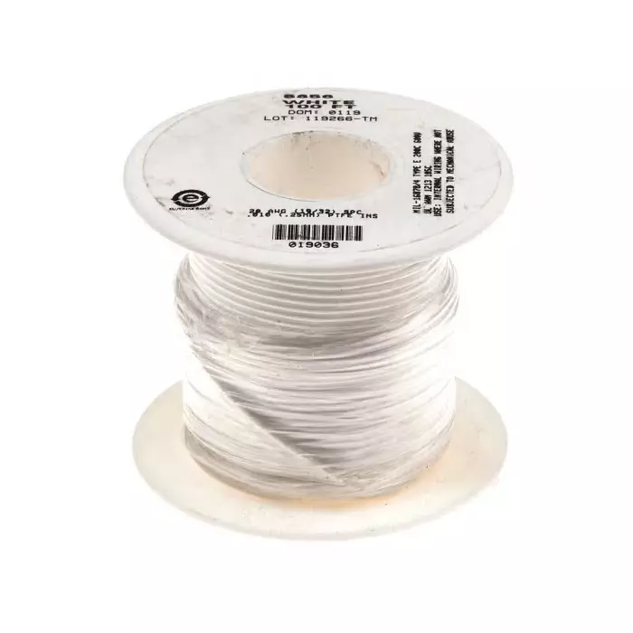 Alpha Wire Single Core Hook Up Wire 0.05 mm² Nominal Area White 30 m Length, 5851 WH005