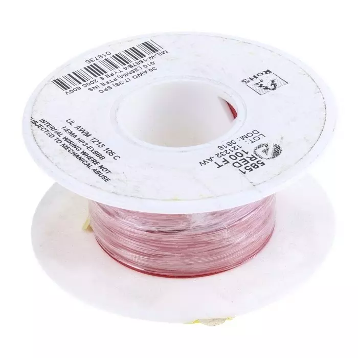alpha-wire-single-core-hook-up-wire-005-mm-nominal-area-red-30-m-length-5851-rd005