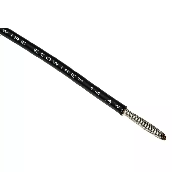 Alpha Wire Ecogen Single Core Hook Up Wire 2.1 mm² Nominal Area Black 30 m Length, 6717 BK005
