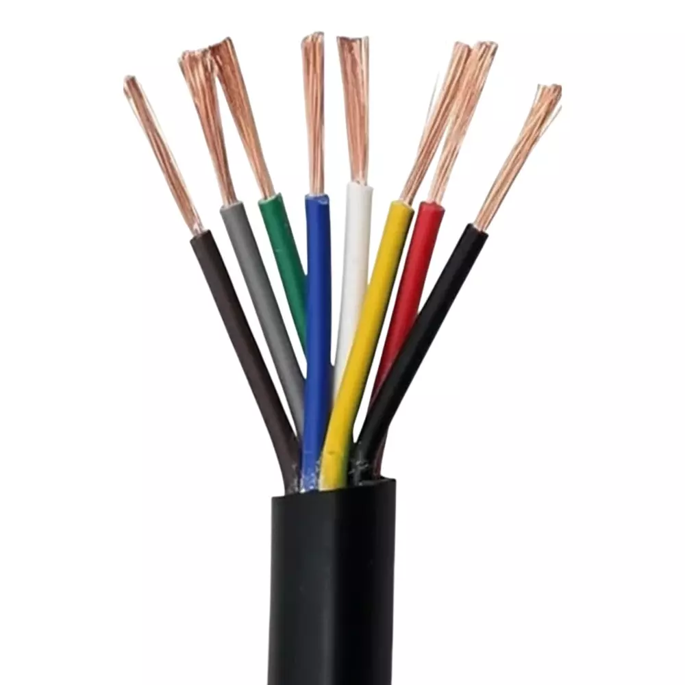 Polytex 1 Sq mm Shielded Flexible Cable 8 Core PVC Insulated 100 m Cable Length Black Copper & Aluminium, (Pack of 10 Rolls)