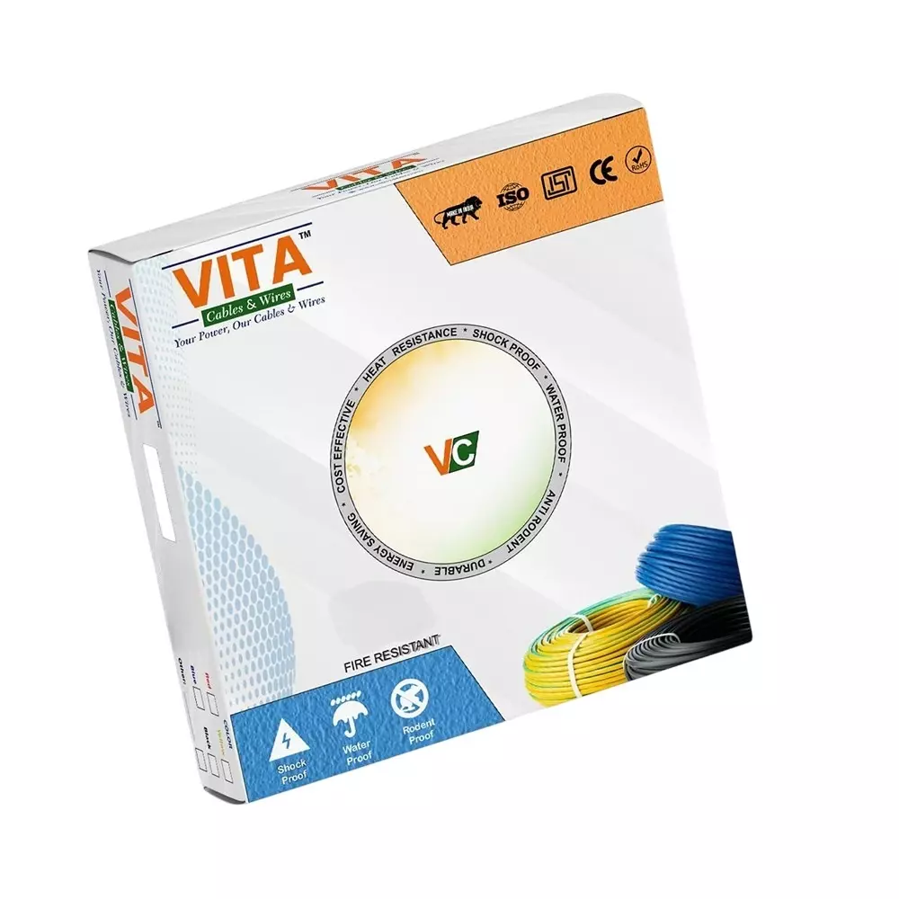 VITA Round Cable Box Black Color 3 Core 0.5 sq. mm Nominal Area 100 m Length