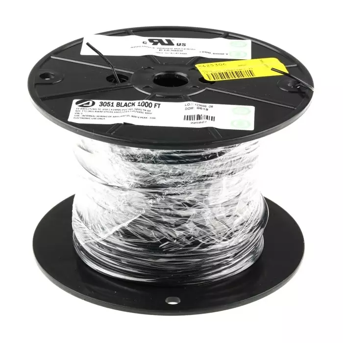 Alpha Wire Single Core Hook Up Wire 0.35 mm² Nominal Area Black 305 m Length, 3051 BK001