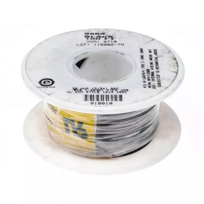 Alpha Wire Single Core Hook Up Wire 0.14 mm² Nominal Area Black 30 m Length, 5853 BK005