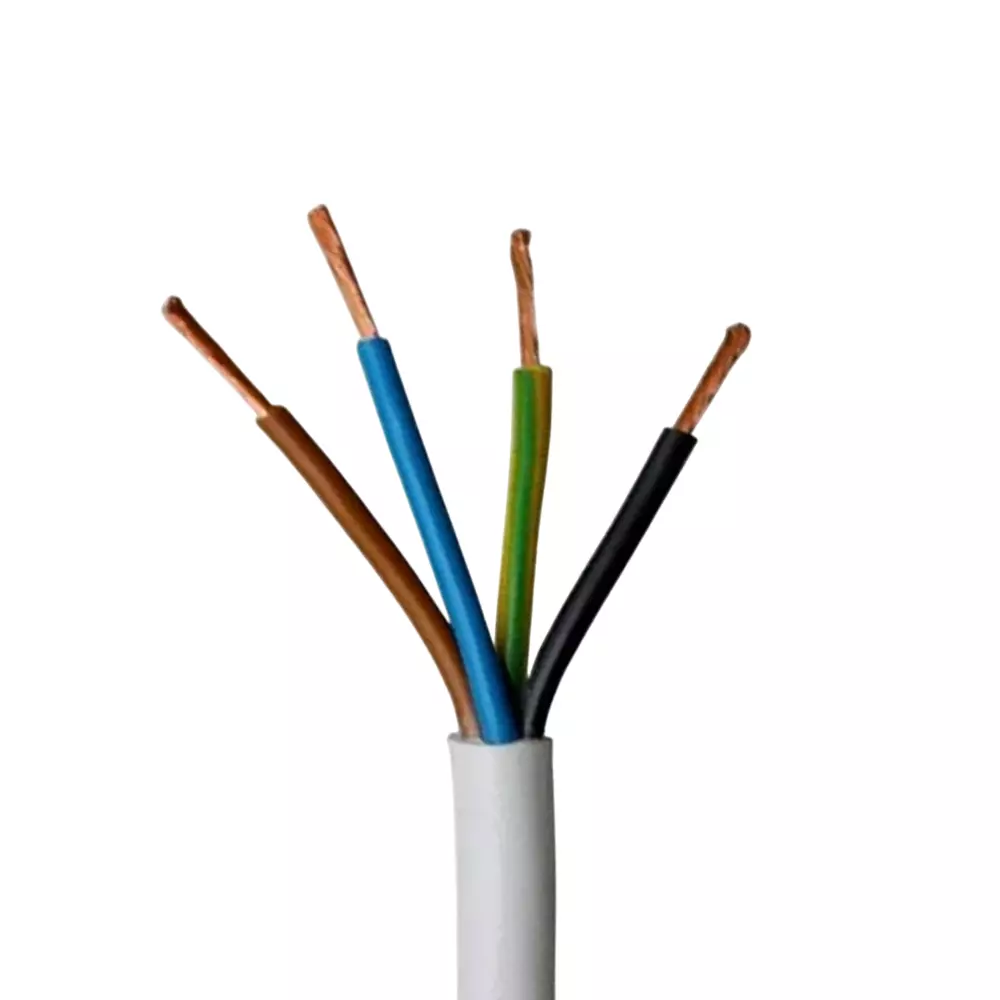 Tickson Round Multicore Cable 1 sq mm 4 Core White (Roll of 90 m)