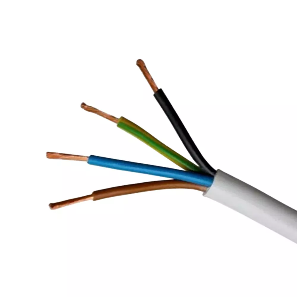 Tickson Round Multicore Cable 1 sq mm 4 Core White (Roll of 90 m)