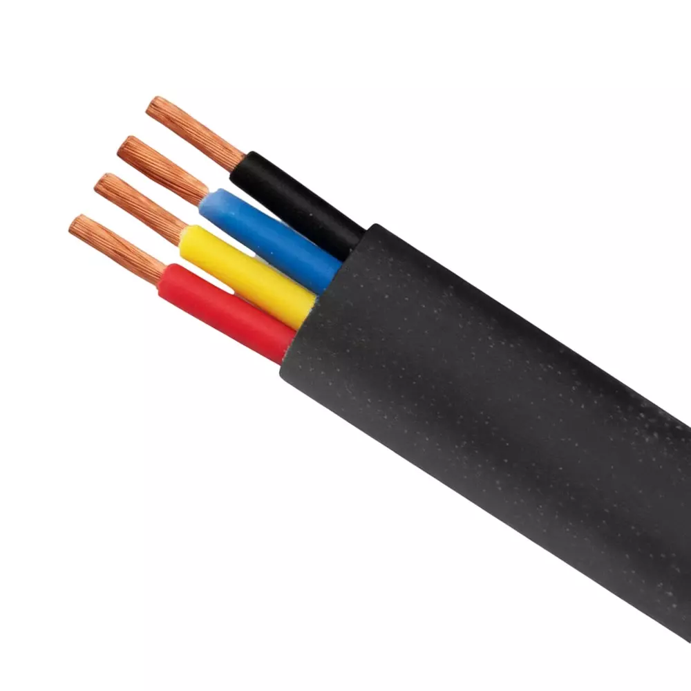 Polytex 14/36 Shielded Flexible Cable 4 Core PVC Insulated 100 m Cable Length Black Copper & Aluminium, (Pack of 10 Rolls)