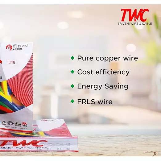 TWC Lite 10 Sq.mm 1 Core Flame Retardant Flexible Cable Red (90 m)