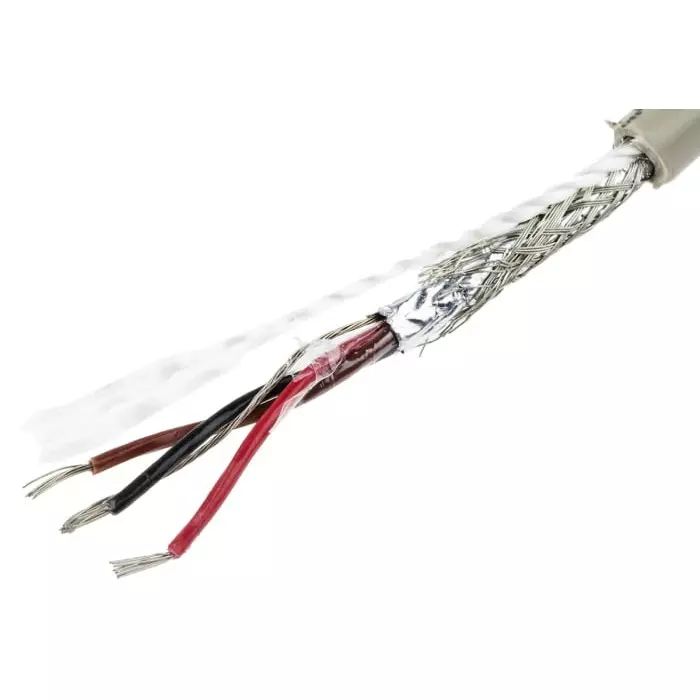 Alpha Wire Data Cable 3 Core 0.09 mm² Area Grey 50 m Length, B951034 GE321