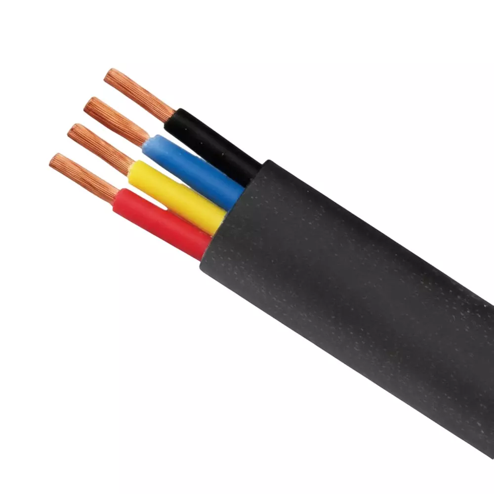 Polytex 1.5 Sq mm Shielded Flexible Cable 4 Core PVC Insulated 100 m Cable Length Black Copper & Aluminium, (Pack of 10 Rolls)