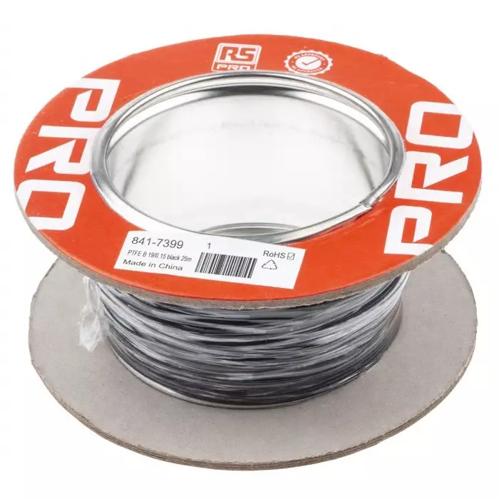 RS PRO 8417399 0.34 mm² Single Core Hook Up Wire Black 25 m