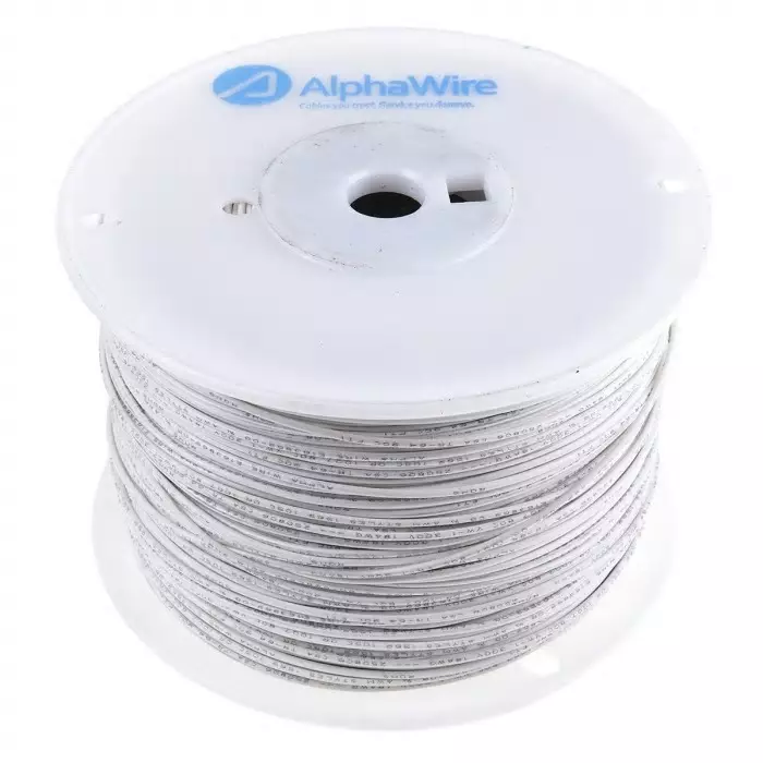 alpha-wire-single-core-hook-up-wire-081-mm-nominal-area-white-305-m-length-3055-wh001