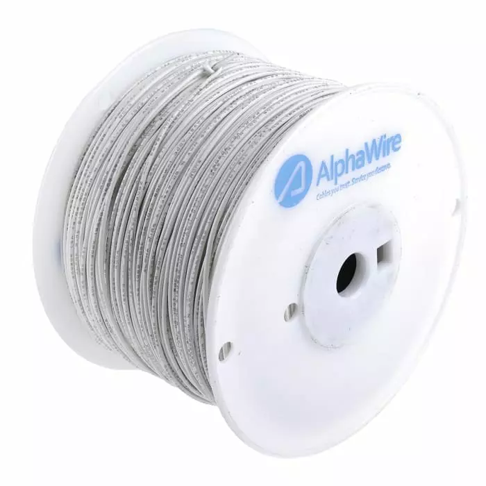 alpha-wire-single-core-hook-up-wire-081-mm-nominal-area-white-305-m-length-3055-wh001