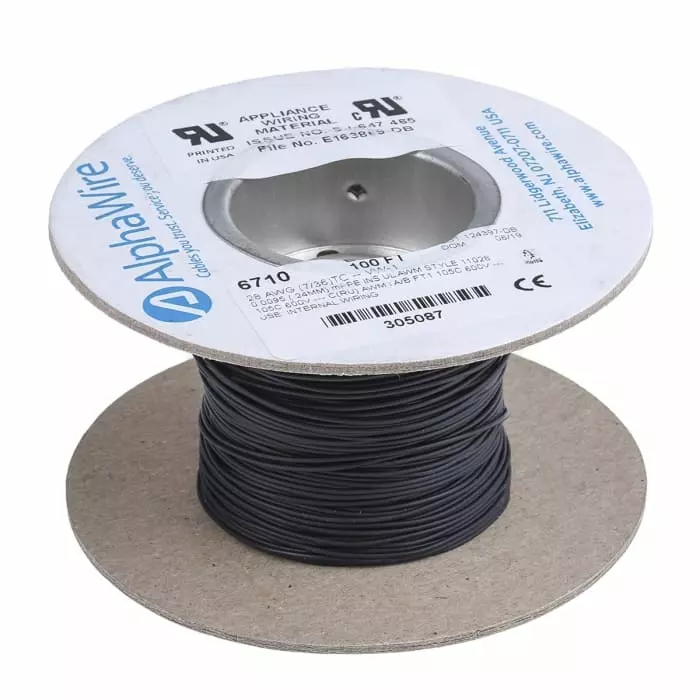 alpha-wire-ecogen-single-core-hook-up-wire-008-mm-nominal-area-black-30-m-length-6710-bk005