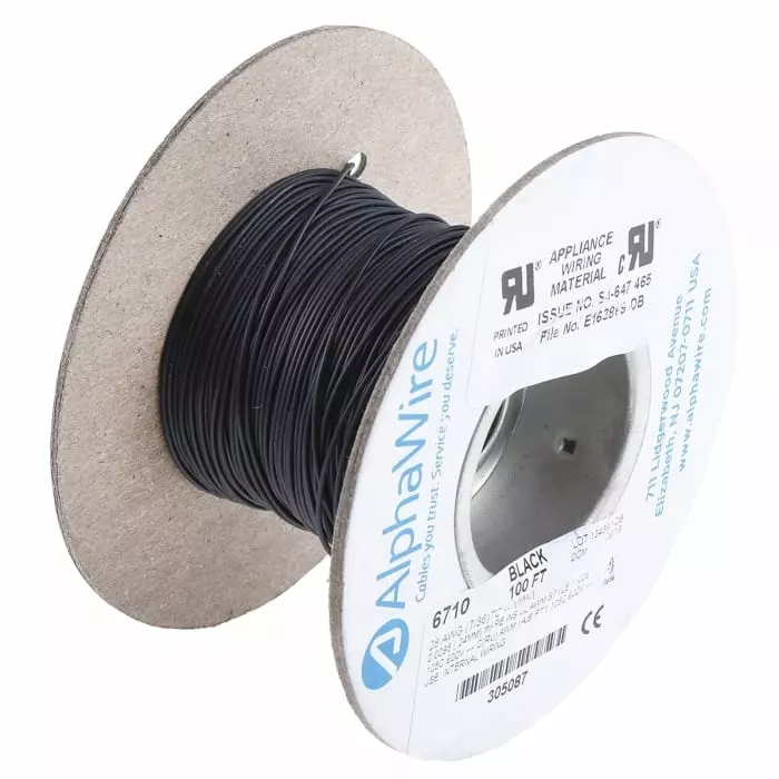 alpha-wire-ecogen-single-core-hook-up-wire-008-mm-nominal-area-black-30-m-length-6710-bk005