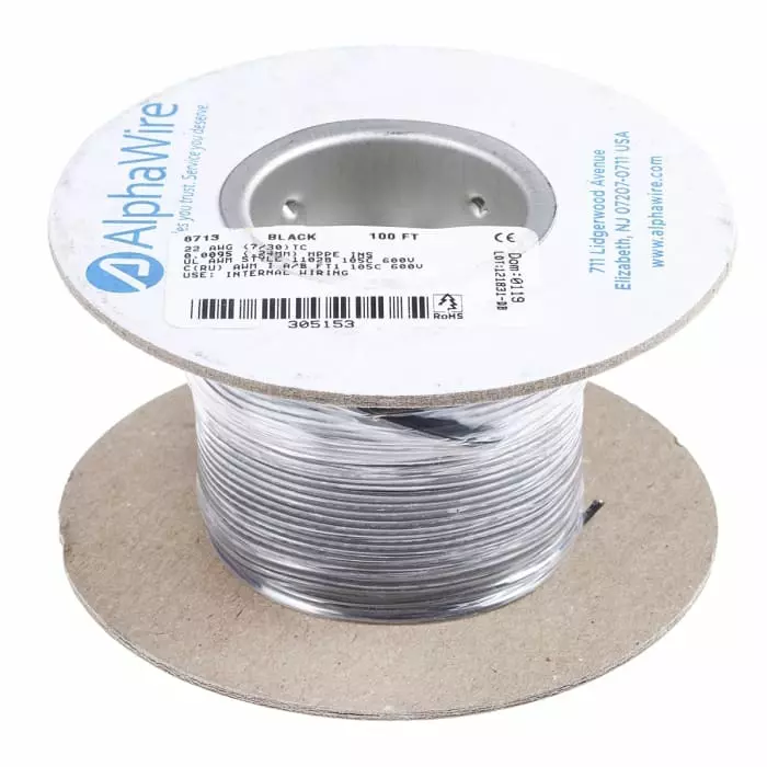 alpha-wire-ecogen-single-core-hook-up-wire-033-mm-nominal-area-black-30-m-length-6713-bk005