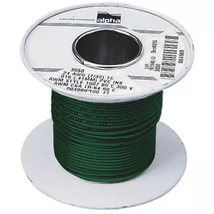 Alpha Wire Single Core Hook Up Wire 1.3 mm² Nominal Area Green 30 m Length, 3057 GR005