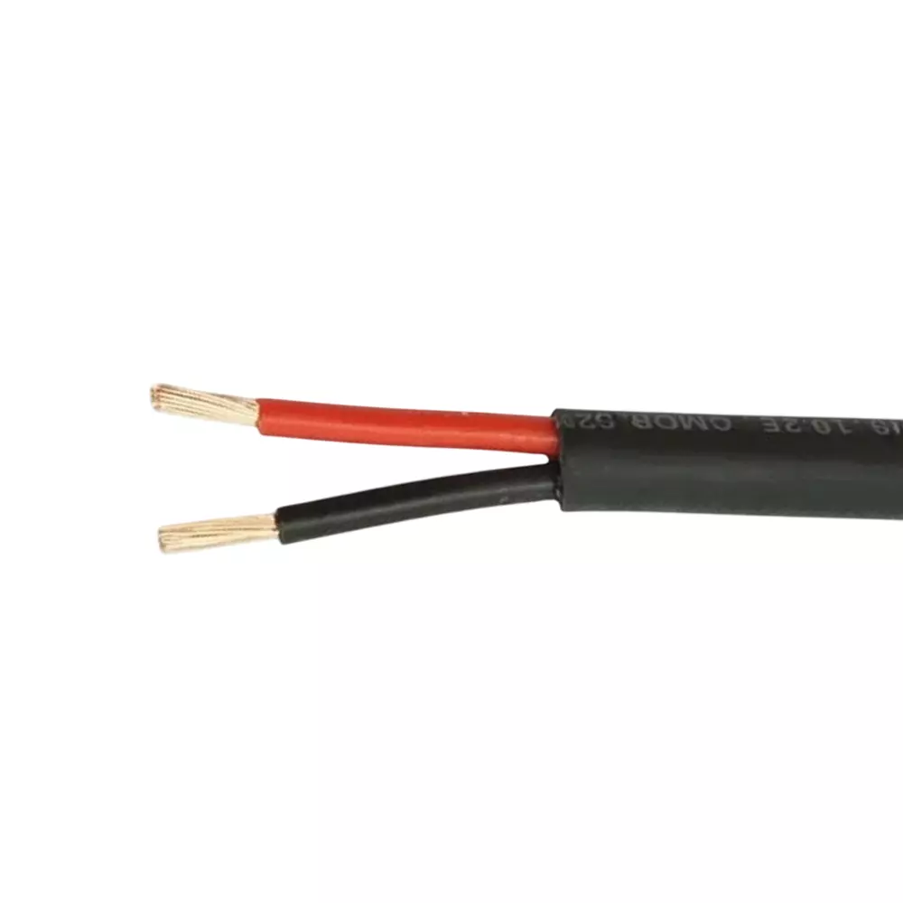 Tickson Round Multicore Cable 1 sq mm 2 Core Black (Roll of 90 m)