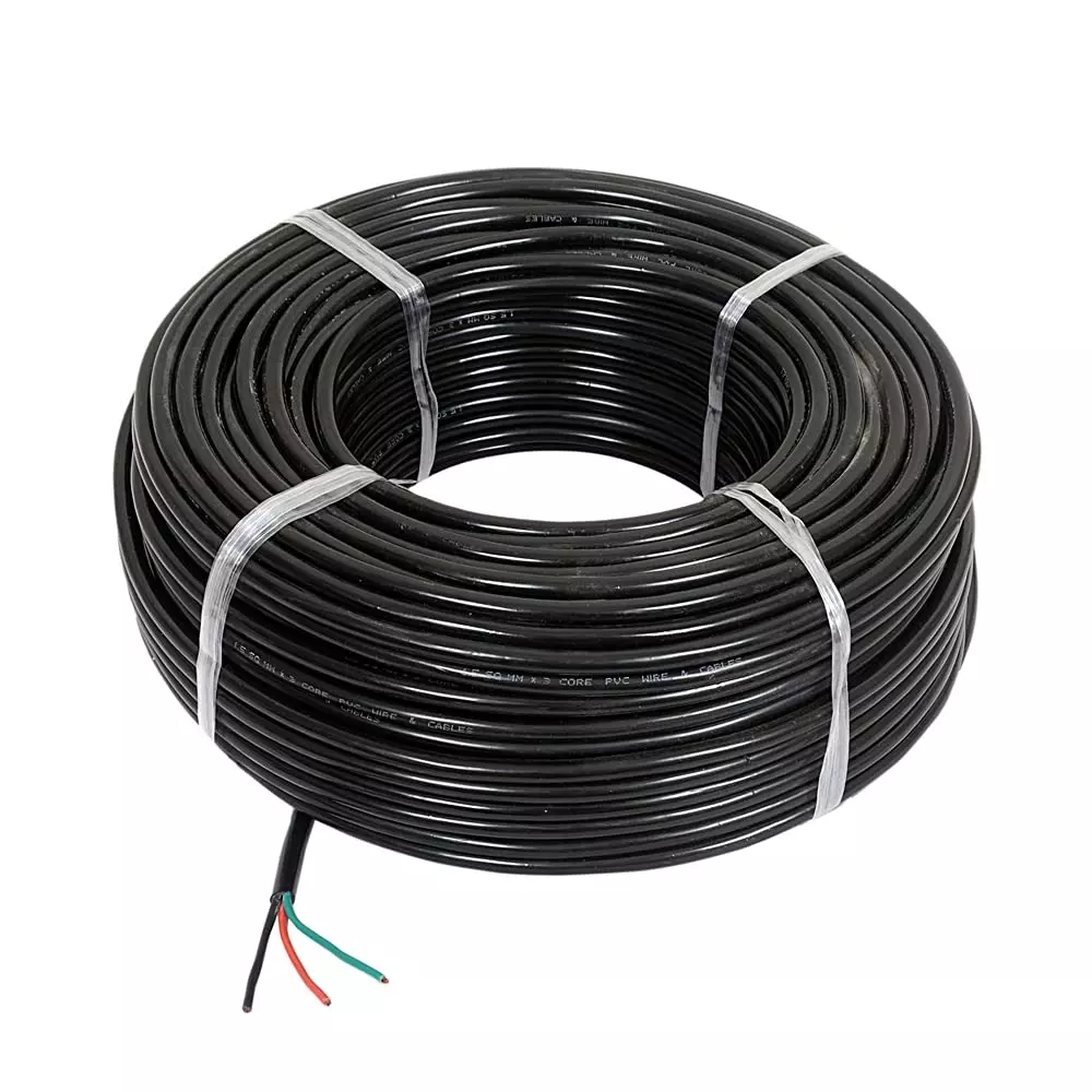 GVD Flexible Cables Black Color Copper Conductor 3 Core 25 Sq. mm Nominal Area and 45 m Length