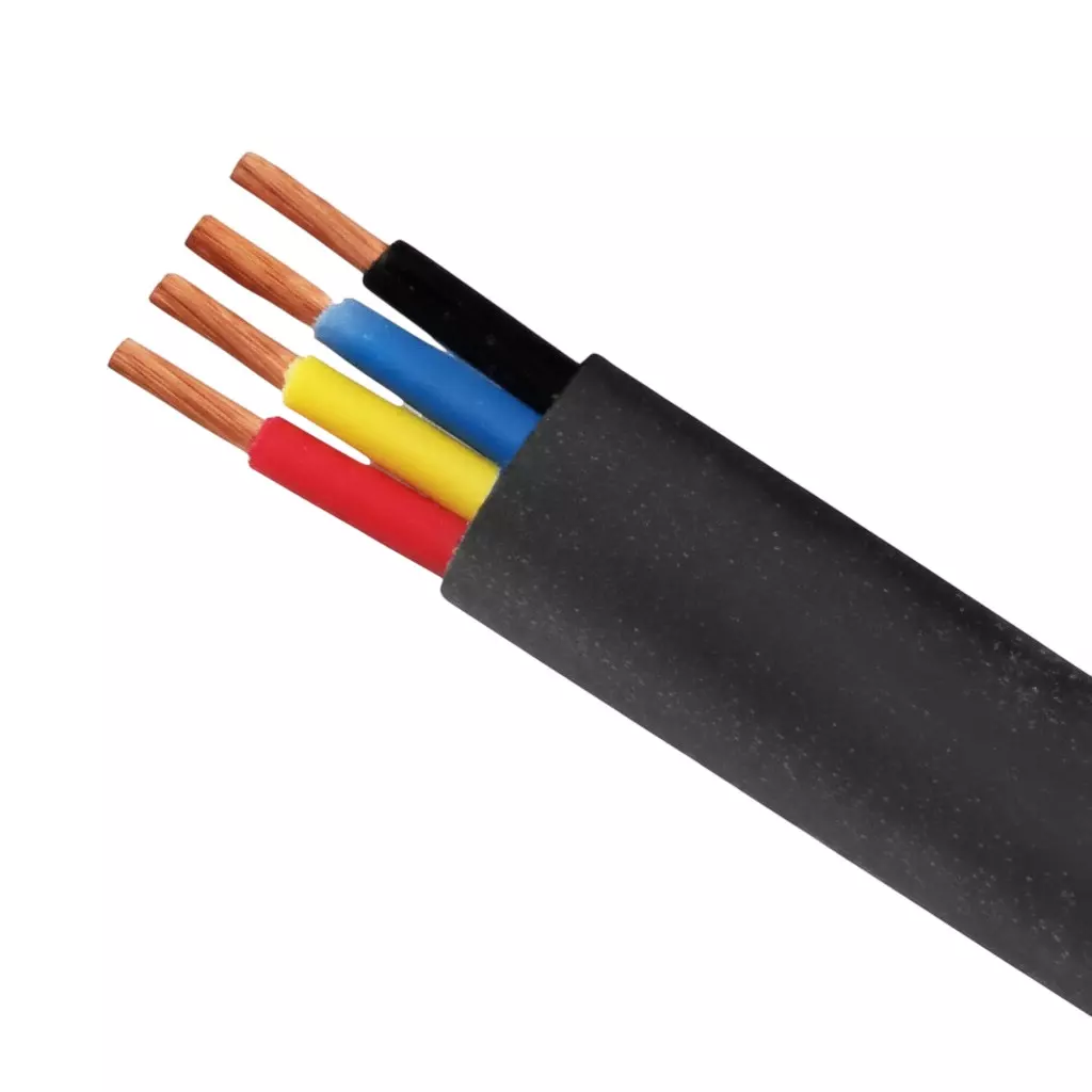 Polytex 2.5 Sq mm Shielded Flexible Cable 4 Core PVC Insulated 100 m Cable Length Black Copper & Aluminium, (Pack of 10 Rolls)