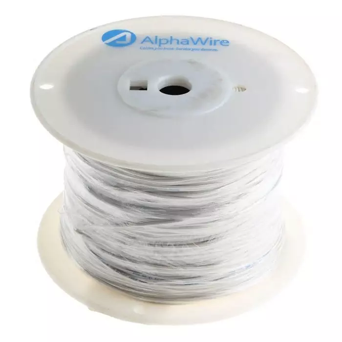 alpha-wire-single-core-hook-up-wire-051-mm-nominal-area-white-305-m-length-3053-wh001
