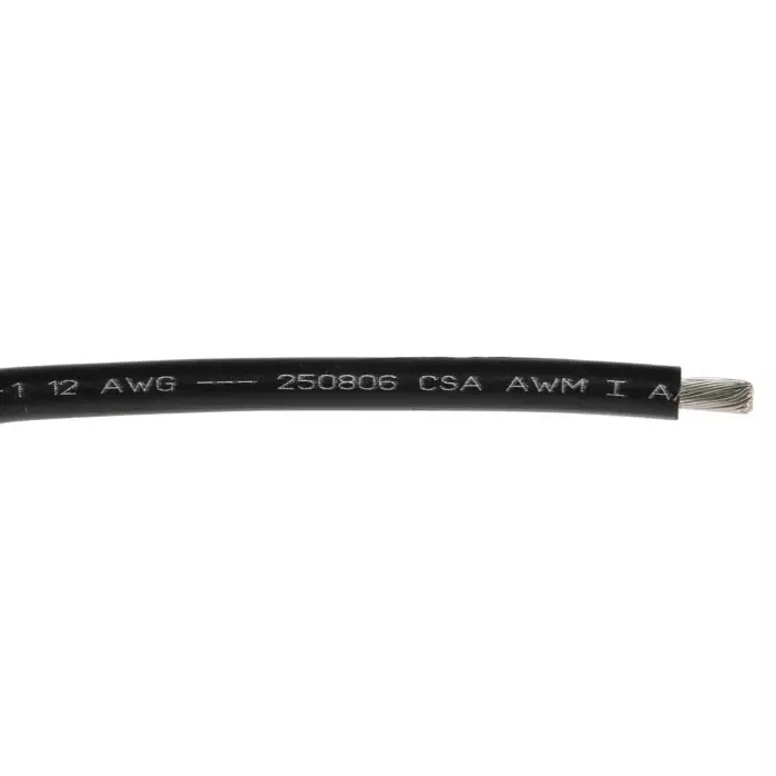 Alpha Wire Single Core Hook Up Wire 3.3 mm² Nominal Area Black 30 m Length, 3080 BK005