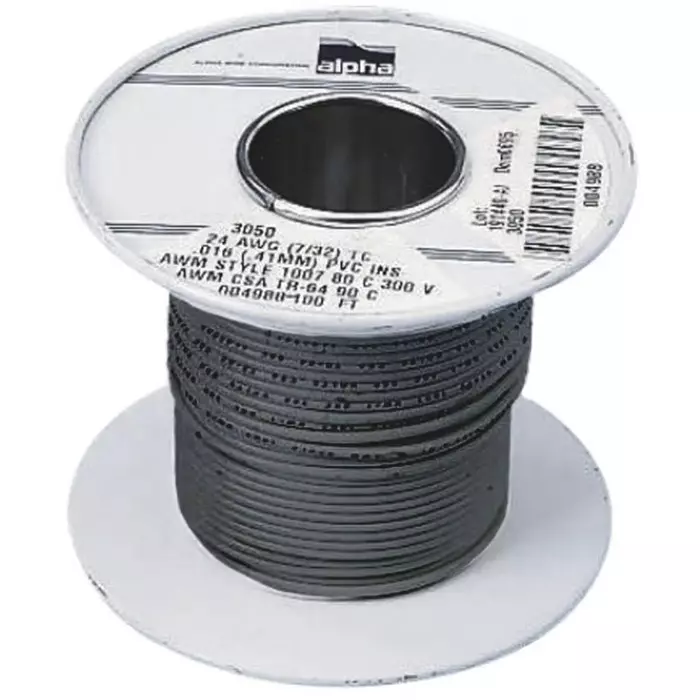 Alpha Wire Single Core Hook Up Wire 1.3 mm² Nominal Area Grey 30 m Length, 3057 SL005