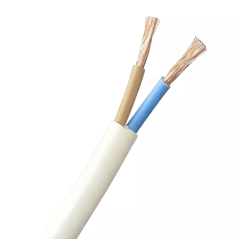 Tickson Round Multicore Cable 0.75 sq mm 2 Core White (Roll of 90 m)