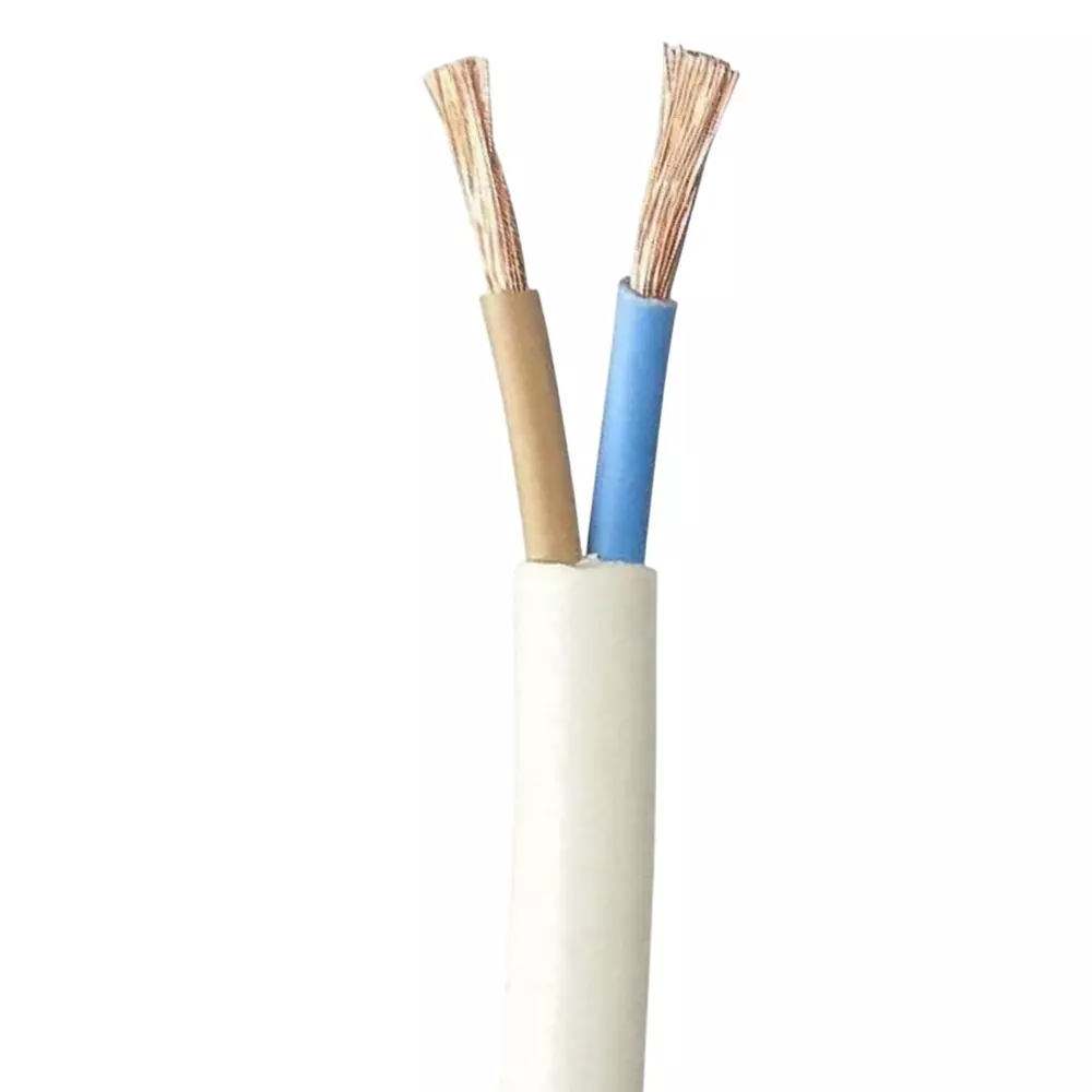 Tickson Round Multicore Cable 0.75 sq mm 2 Core White (Roll of 90 m)