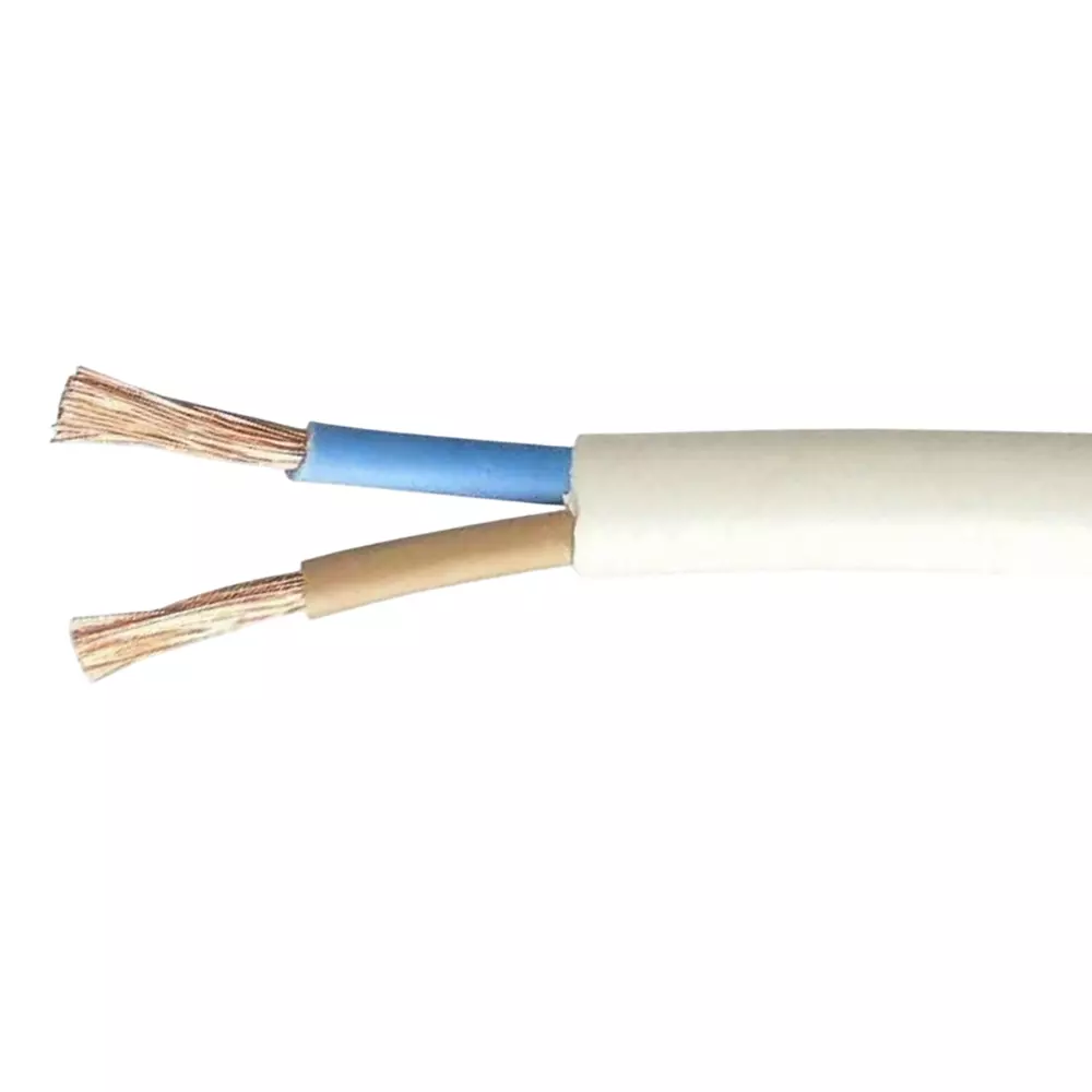 Tickson Round Multicore Cable 0.75 sq mm 2 Core White (Roll of 90 m)