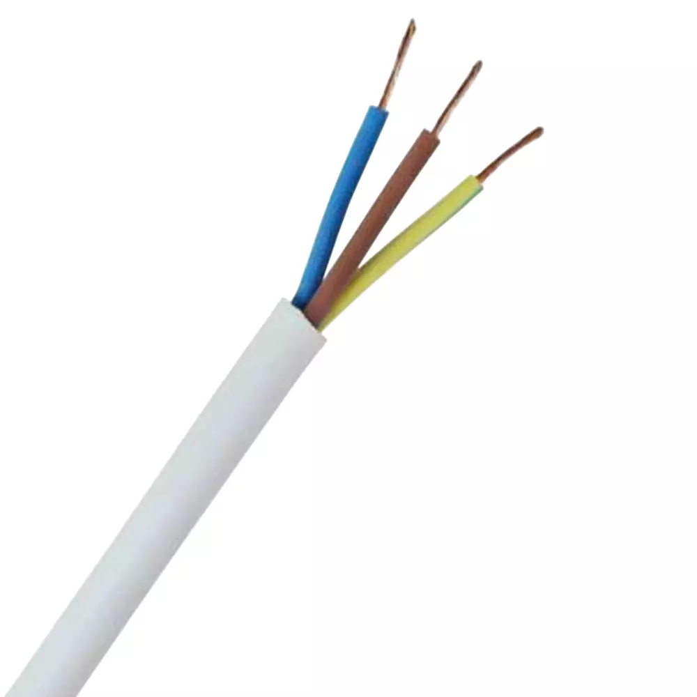 Tickson Round Multicore Cable 1.5 sq mm 3 Core White (Roll of 90 m)
