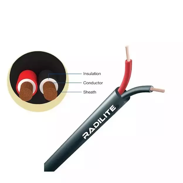 RADILITE 1.5 Sq.mm 2 Core Flexible Wire Black (90 m)