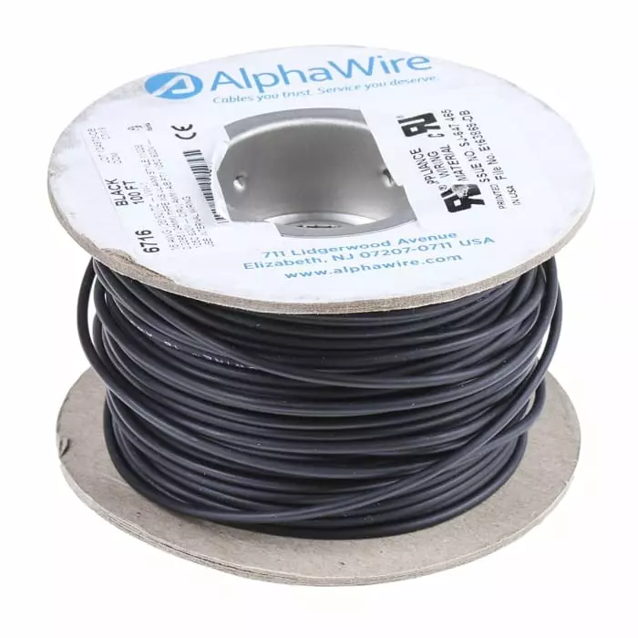 alpha-wire-ecogen-single-core-hook-up-wire-13-mm-nominal-area-black-30-m-length-6716-bk005