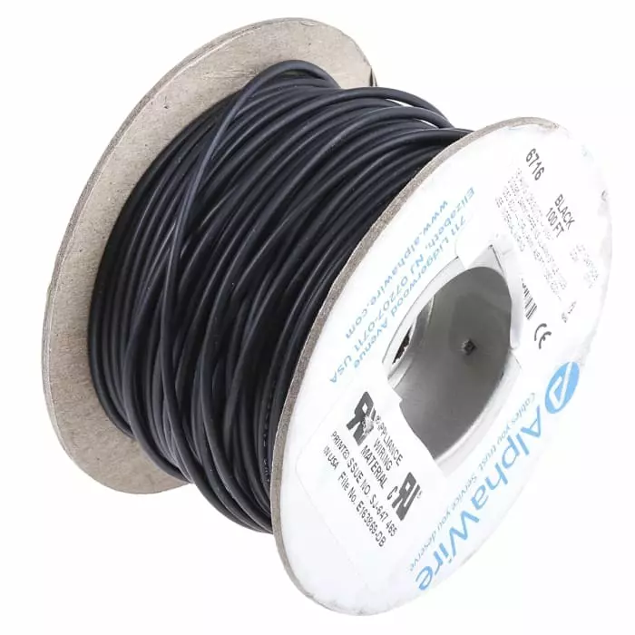 alpha-wire-ecogen-single-core-hook-up-wire-13-mm-nominal-area-black-30-m-length-6716-bk005