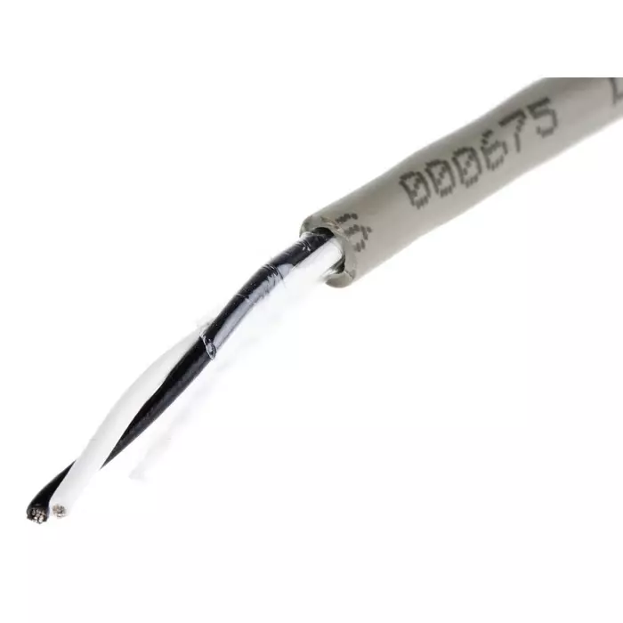 Alpha Wire Data Cable 2 Core 0.23 mm² Area Grey 100 m Length, B963011 GE033