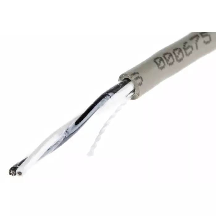 Alpha Wire Data Cable 2 Core 0.23 mm² Area Grey 100 m Length, B963011 GE033