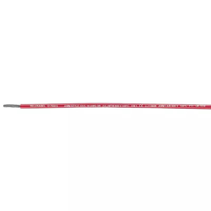 HELUKABEL Single Core Tinned Wire UL 1015 PVC 1 Core 0.81 mm² Nominal Area 152 m Length Red, 60404