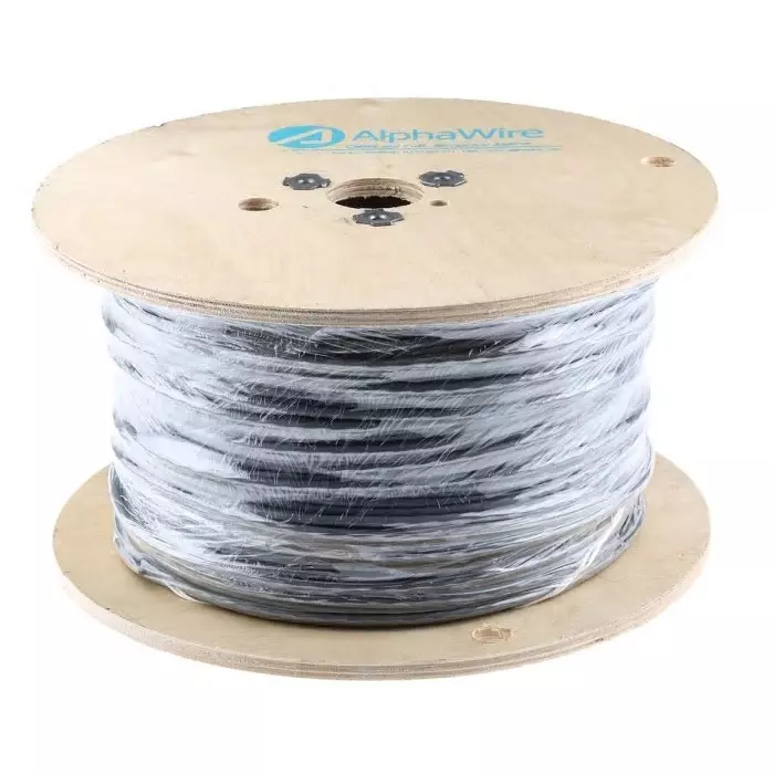 Alpha Wire Audio Control Cable 0.22 mm² Nominal Area 2 Core Grey 304 m, 2466C SL001