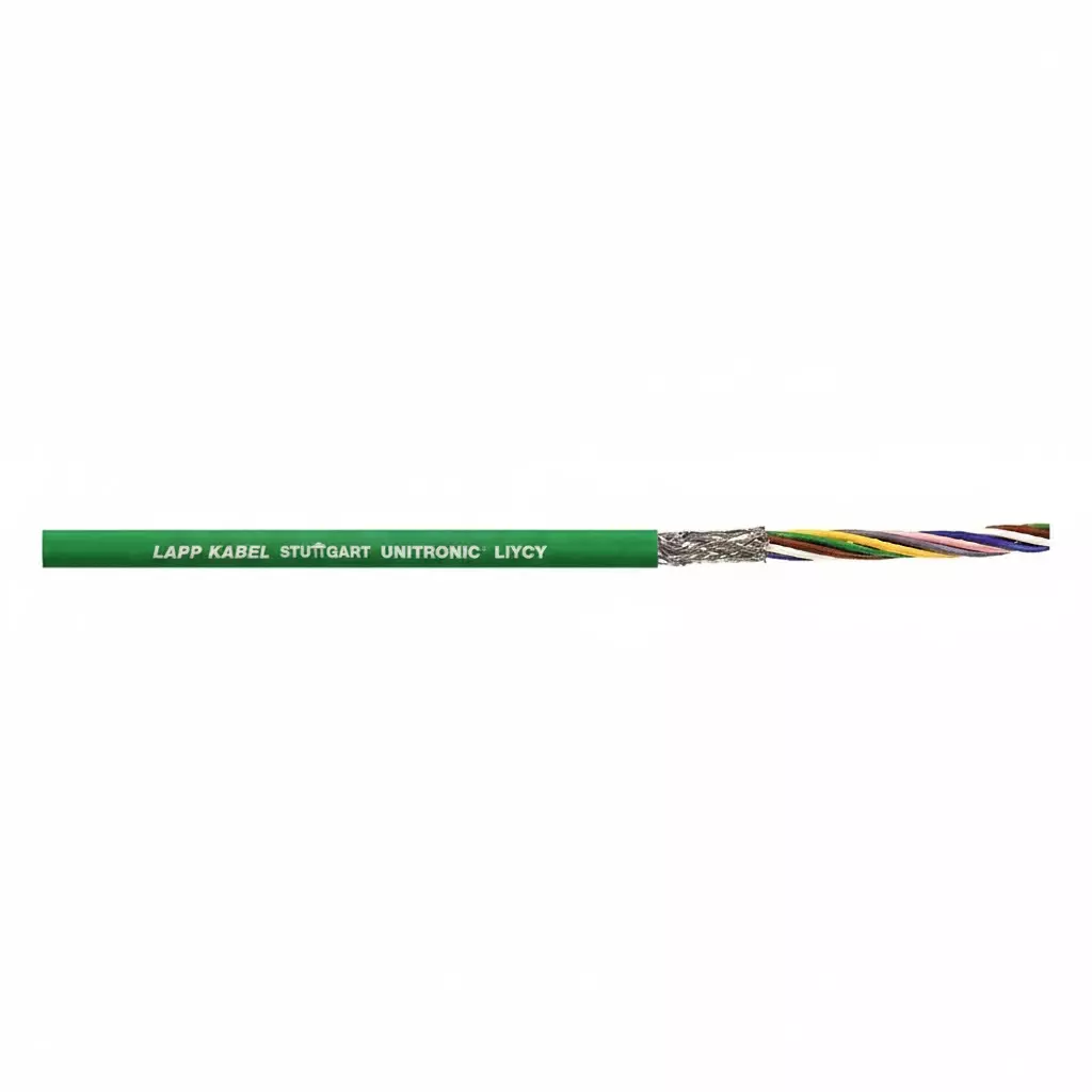 lapp-unitronic-liycy-low-frequency-data-transmission-cable-shielded-2-core-x-034-mm-fine-wire-copper-conductor-green-34511-roll-of-500-m