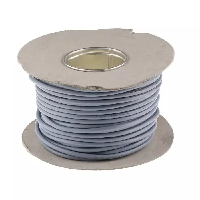 RS PRO Control Cable 2 Cores 1 mm² YY Unscreened 50 m Grey PVC Sheath 17 AWG, 8274246