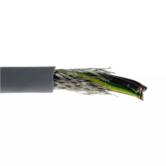 RS PRO Control Cable 5 Cores 0.75 mm² CY Screened 50 m Grey PVC Sheath 18 AWG, 8274155